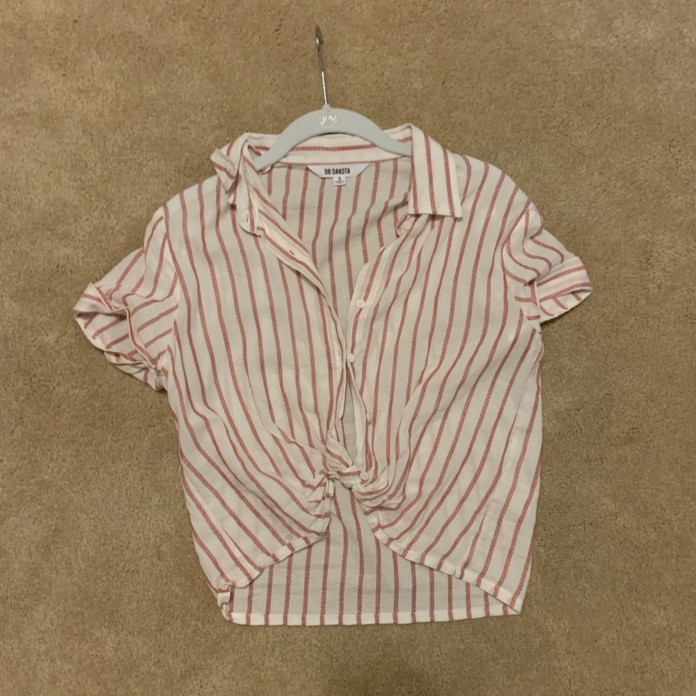 BB DAKOTA RED & WHITE STRIPE TOP
